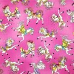 Carousel Tossed Horses Pink