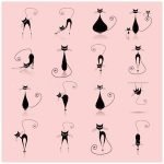 Cheeky Black Cats On Pink **FACTORY SECONDS**