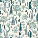 Christmas Trees Forest Green Digital Print