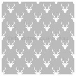 Deer Head White On Grey **FACTORY SECONDS**