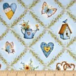 Holly Hobbie Blue Flower Lattice Flannel