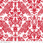 Hollywood Large Damask Red On White