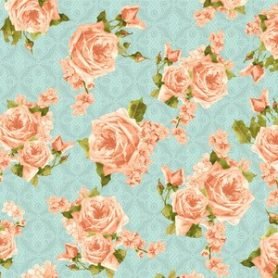 Secret Garden Rose All Over In Blue And Pink **END OF BOLT**
