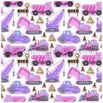 Pink Construction Digital Print