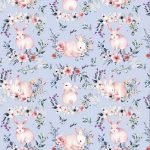 Sweet Bunny Garden Baby Blue Digital Print