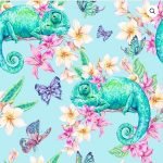 Tropical Chameleon Digital Print