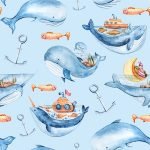 Whales At Sea Digital Print