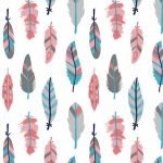 What A Gem Large Feathers White Digital Print