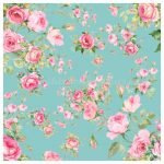 Garden Bed Of Roses In Aqua Digital Print
