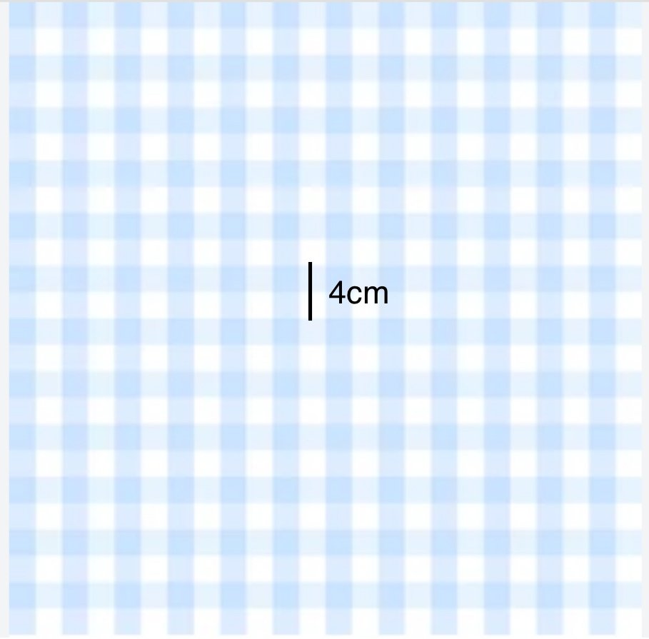 Baby Blue Gingham Measurements