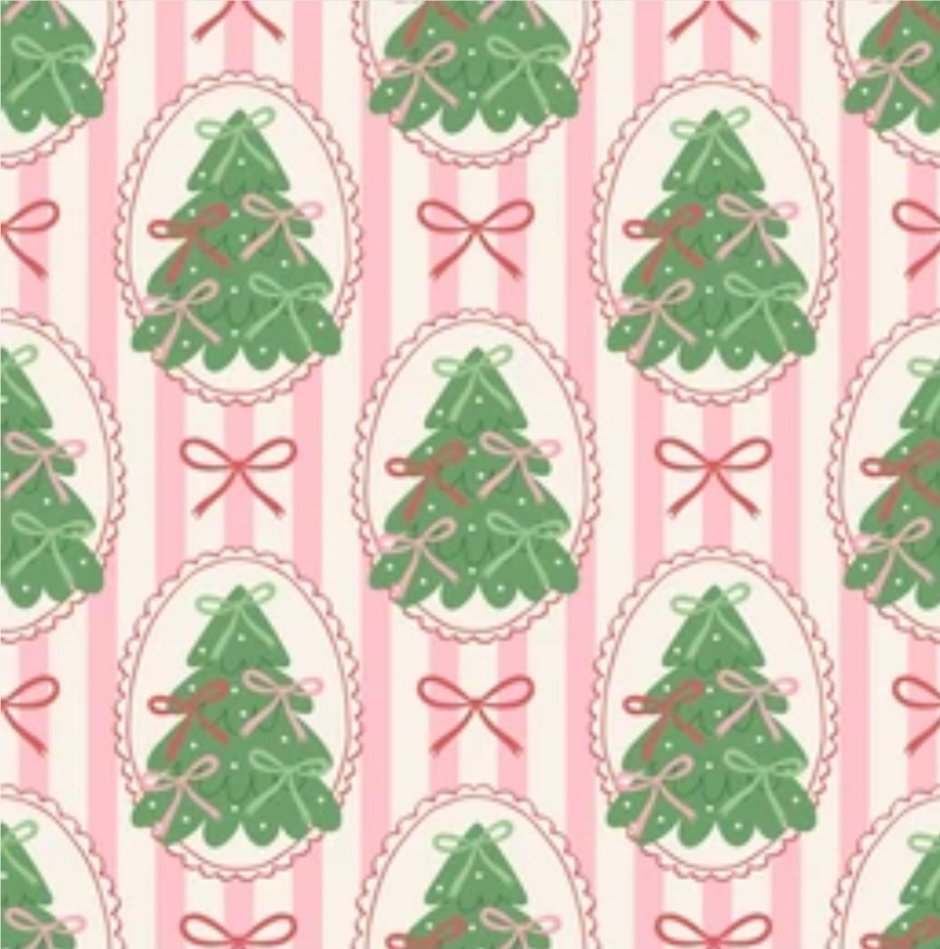 Christmas Trees On Candy Stripes
