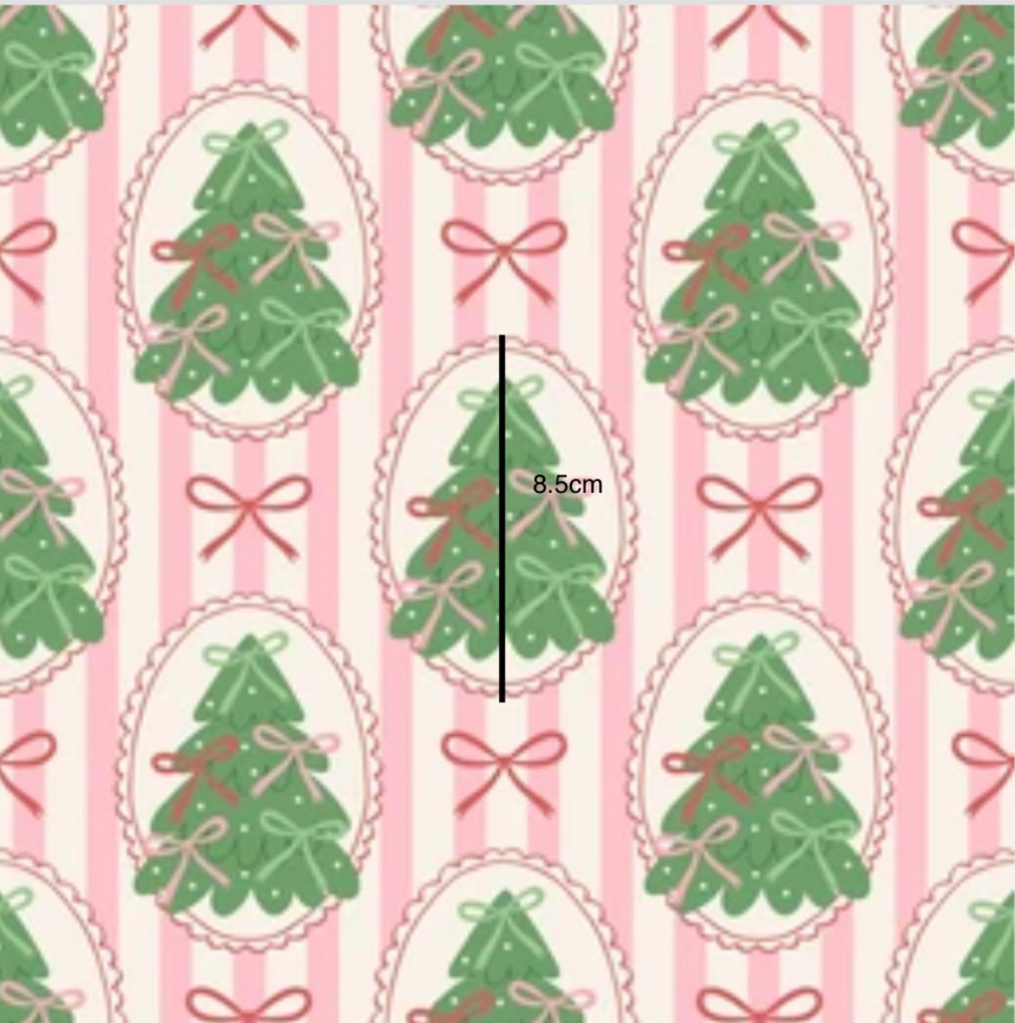 Christmas Trees On Candy Stripes Size