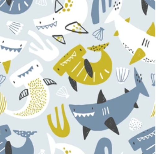 Shark Waters On Blue