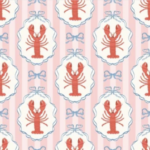 Pre-Order Lobster Framed On Pink Stripe