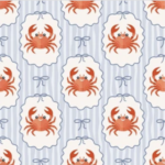 Pre-Order Crab Framed On Blue Stripe