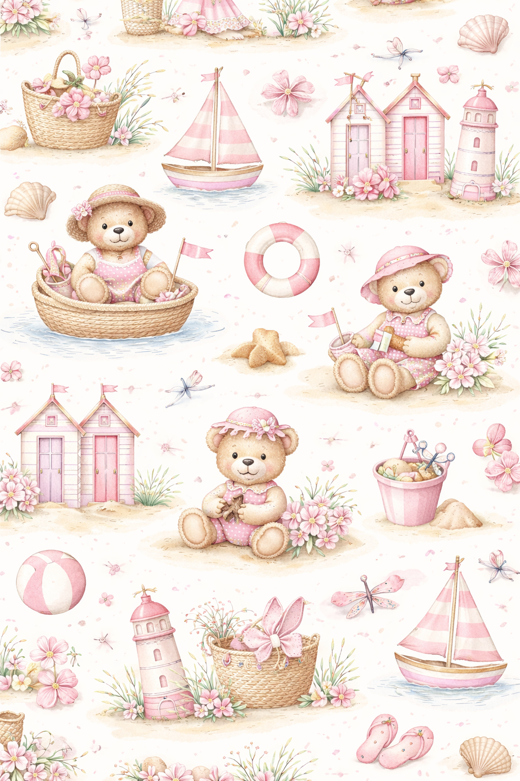 HamptonsTeddyByTheBeachPink