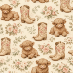 Pre-Order Highland Cows And Floral Cowgirl Boots