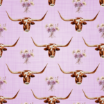 Pre-Order Longhorn and Daisies Periwinkle