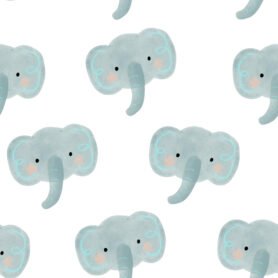 Pre-Order Watercolour Elephants White - Original Tile