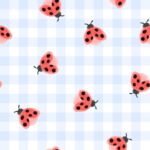 Pre-Order Watercolour Ladybirds Blue Gingham