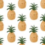 Pre-Order Cute Watercolour Pineapples White