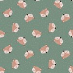 Pre-Order Watercolour Fox Heads Forest Green
