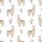 Pre-Order Watercolour Llamas White