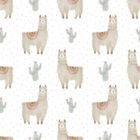 Pre-Order Watercolour Llamas White