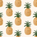 Pre-Order Cute Watercolour Pineapples Beige