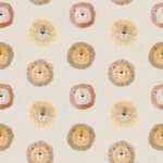 Pre-Order Watercolour Lion Heads - Beige