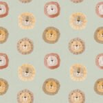 Pre-Order Watercolour Lion Heads Green