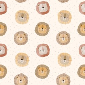 Pre-Order Watercolour Lion Heads Cream