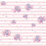 Pre-Order Girl Sparkling Fish In Blush Stripes
