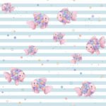 Pre-Order Girl Sparkling Fish In Sky Stripes