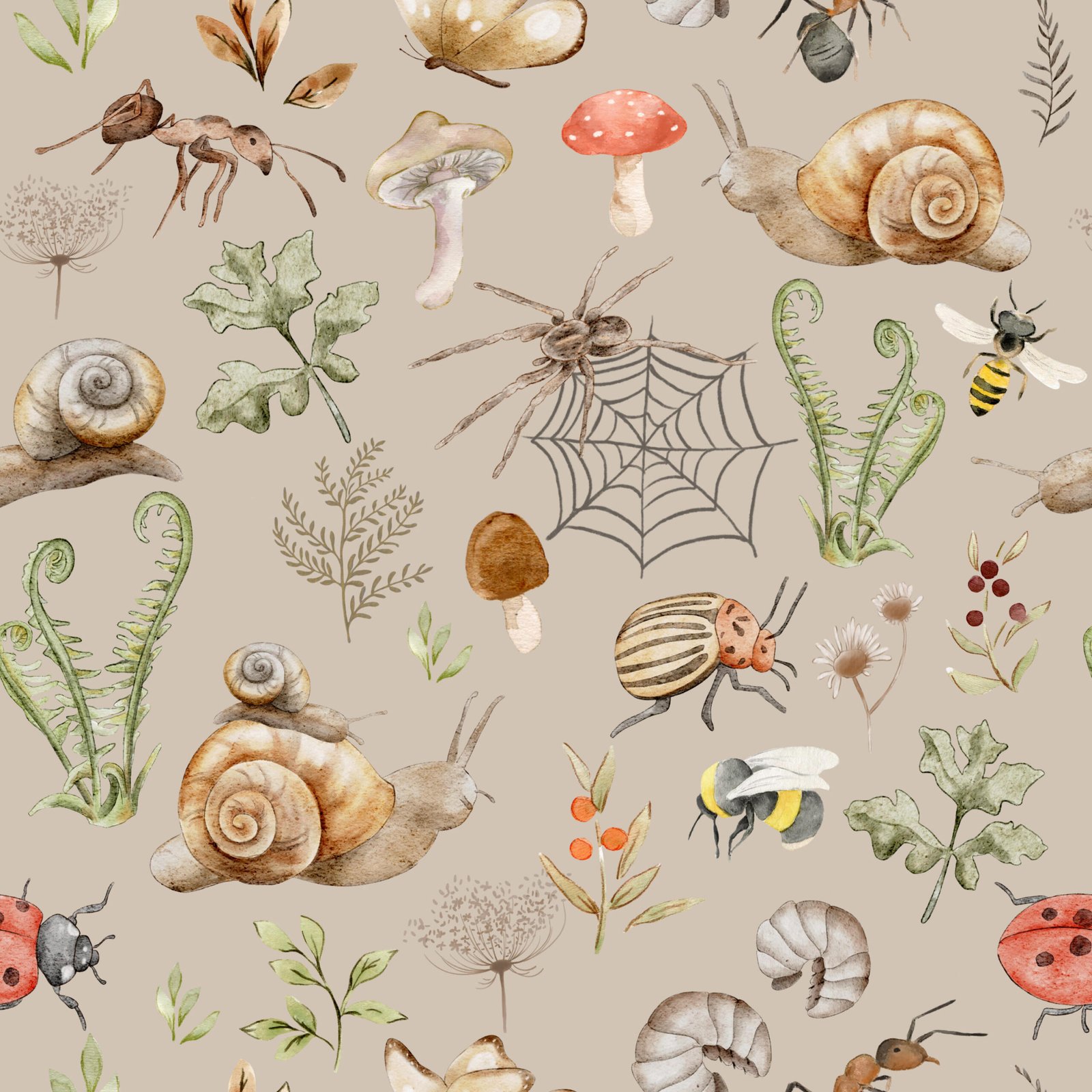 391-SnailsInsects-Khaki-25x25cm.jpg