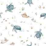 Pre-Order Turtle Land Teal In White