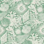 Pre-Order Boho Shells Coral Block Print On Dusty Green