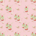 Pre-Order Strawberry Matcha With Cherries In Light Pink