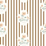 Pre-Order Country Retro Floral Dark Brown Stripe