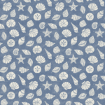 Pre-Order Cream Seashells on Blue