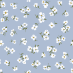 Pre-Order Hand Painted Petite Flowers Soft Sky Blue and White Pastel English Cottage