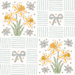 Pre-Order Rustic Daffodils and Bows with Checkered Stripes in Green and Yellow