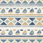 Pre-Order Nautical Stripes With Sailboats And Fish Large
