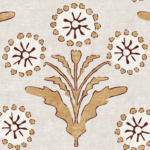 Pre-Order Textured Rustic Botanical Dandelions Block Print in Mustard Yellow on Beige