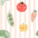 Pre-Order Watercolour Vegetables Pink Stripes