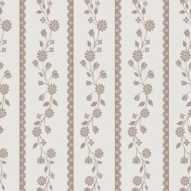 Pre-Order Vintage Garden Floral Vines Lace Stripe Grand Millennial Ivory Rust Brown