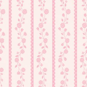 Pre-Order Vintage Garden Floral Vines Lace Stripe Grand Millennial Pink Blush Ivory