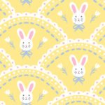 Pre-Order Preppy Bunny Pastel Yellow Easter Theme Grandmillennial Cottage