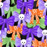 Pre-Order Halloween Pattern Novelty Skulls Bows Cute Quirky Festive