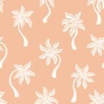 Pre-Order Whimsical Scattered Boho Palm Trees Silhouettes in Peach Salmon